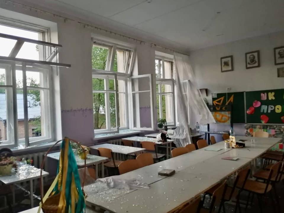 Dnepropetrovsk, zničené vzdelávacie zariadenie.