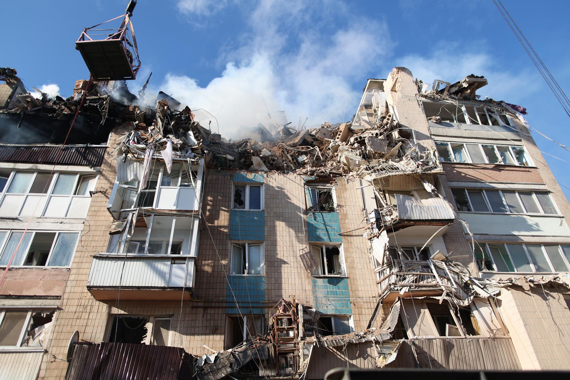 Ternopiľ po smrtiacom ruskom útoku, 19. 11. 2025.