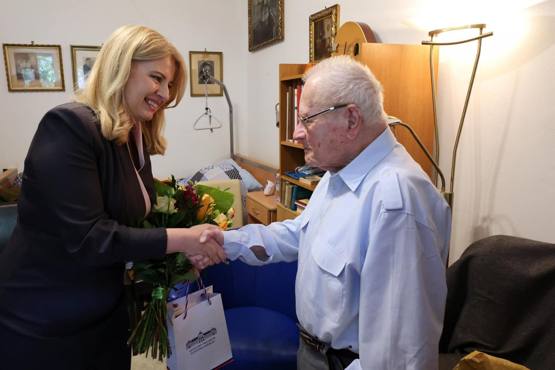 Otto Šimko s prezidentkou Zuzanou Čaputovou