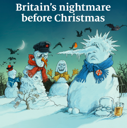 Aktuálna titulka britského týždenníka The Economist. Nazvali ju Nočná mora pred Vianocami