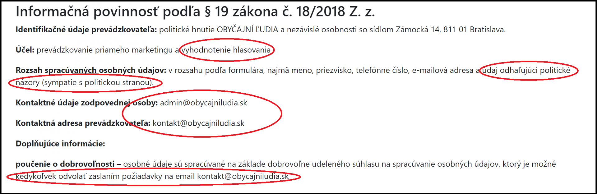 Upravené znenie podmienok ochrany osobných údajov