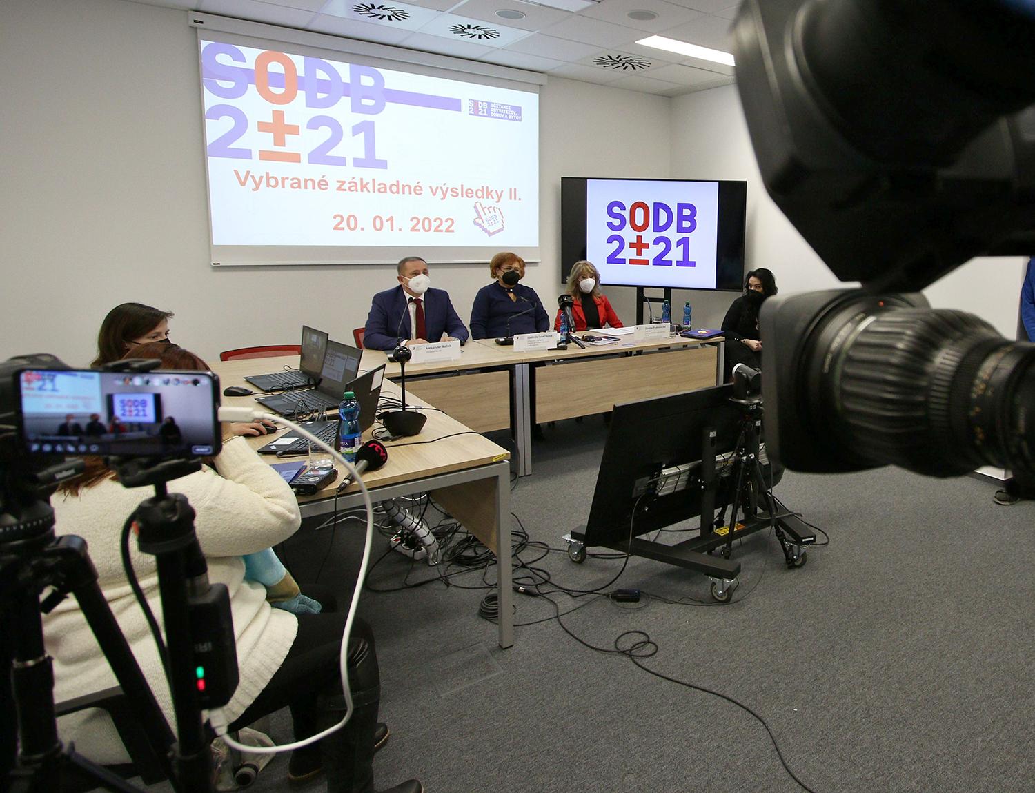 20. január 2022 Bratislava: Tlačová konferencia Štatistického úradu SR, na ktorej jej predseda Alexander Ballek spolu so svojimi kolegyňami zverejnili výsledky sčítania obyvateľov, domov a bytov.