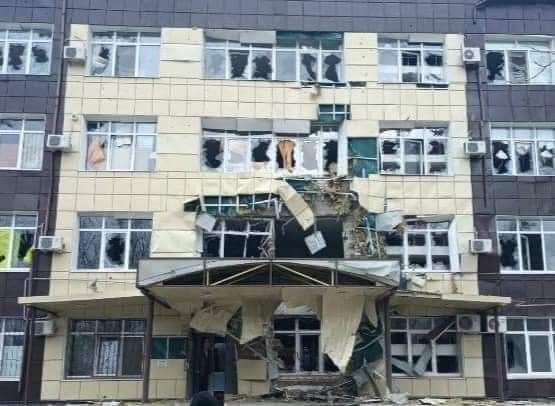 Zničená nemocnica v Luhansku