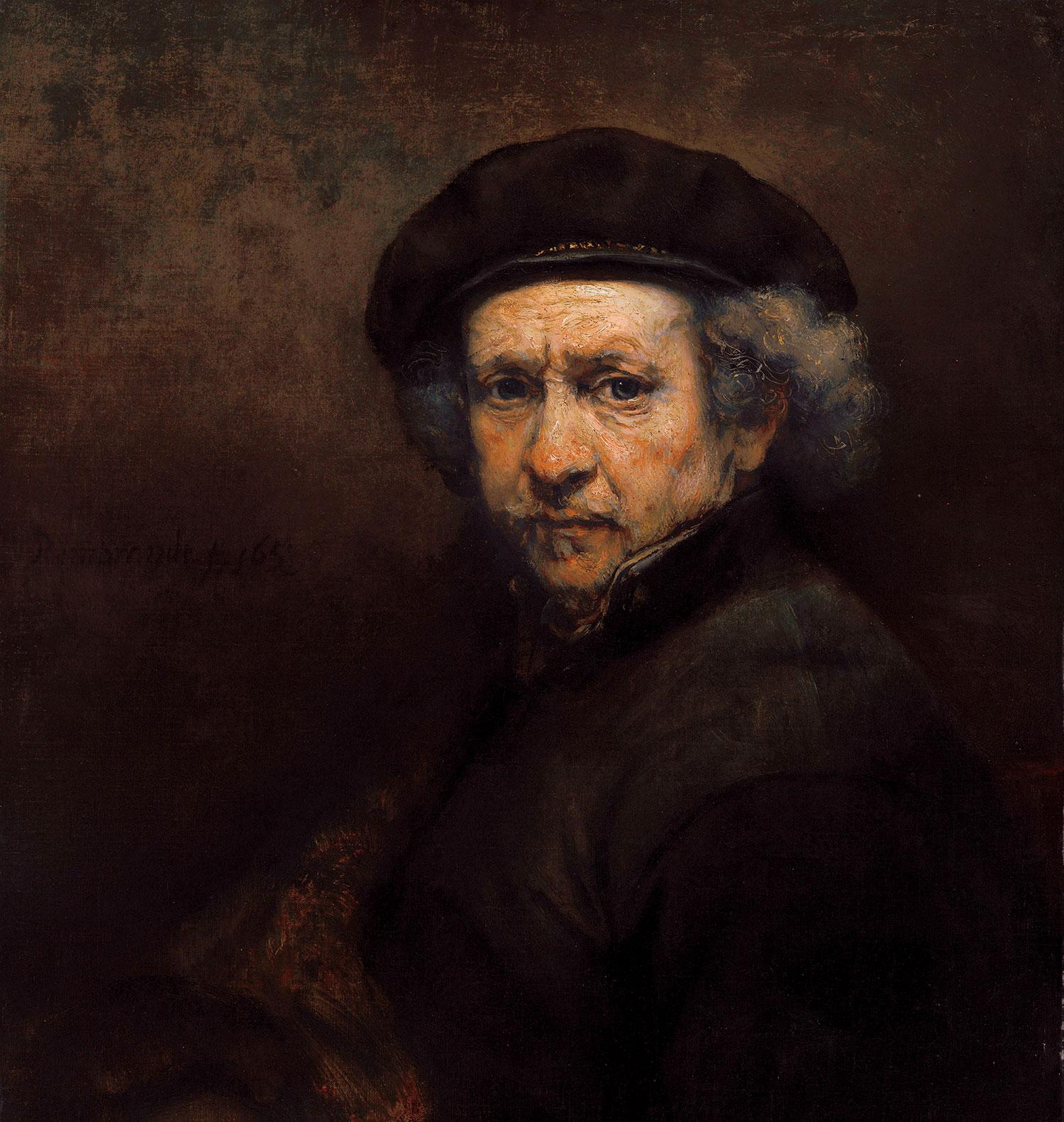 Autoportrét s tridsaťročným odstupom. Rembrandt ako päťdesiatriročný muž v roku 1659.