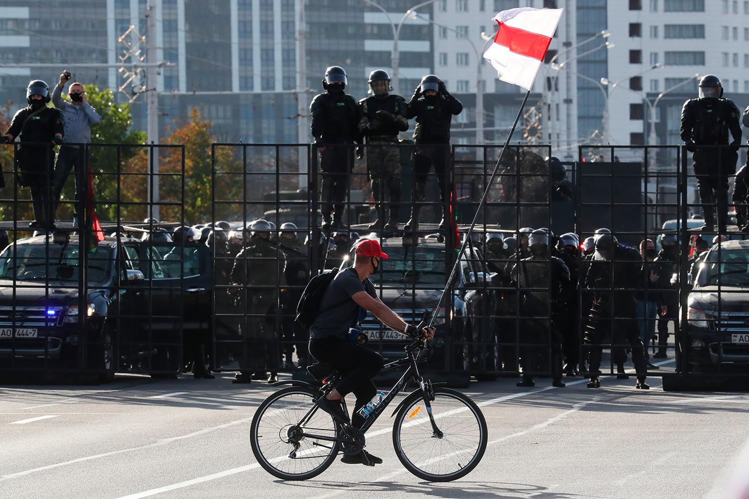 13. september 2020 Minsk, Bielorusko: Po vyhlásení výsledkov prezidentských volieb vypukli vo veľkých mestách masové protesty.