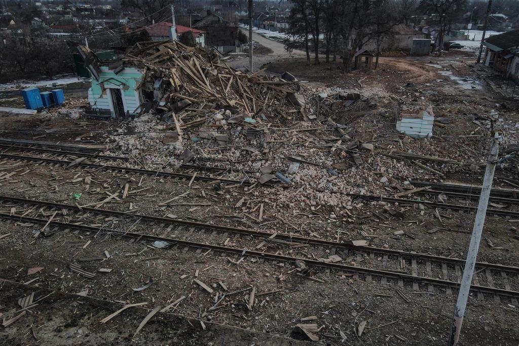 Ochtyrka, mesto oblasti Sumy po bombardovaní