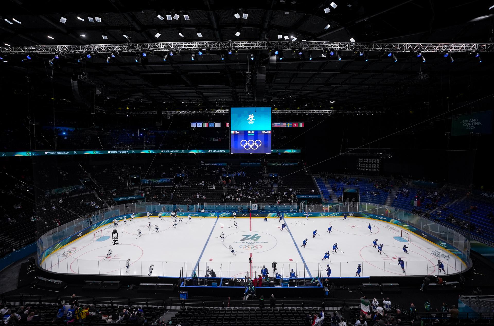 Interiér milánskej haly, ktorá dnes bude hostiť našich hokejistov.