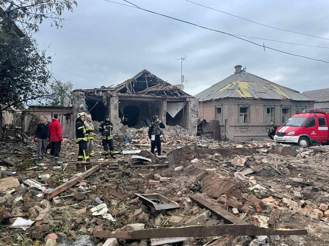 Sloviansk, Donecká oblasť. Súkromné domy zničené ostreľovaním