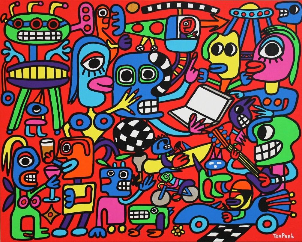 V diele I want it all (80 x 100 cm) je zakódovaná Bratislava (most SNP s reštauráciou UFO).