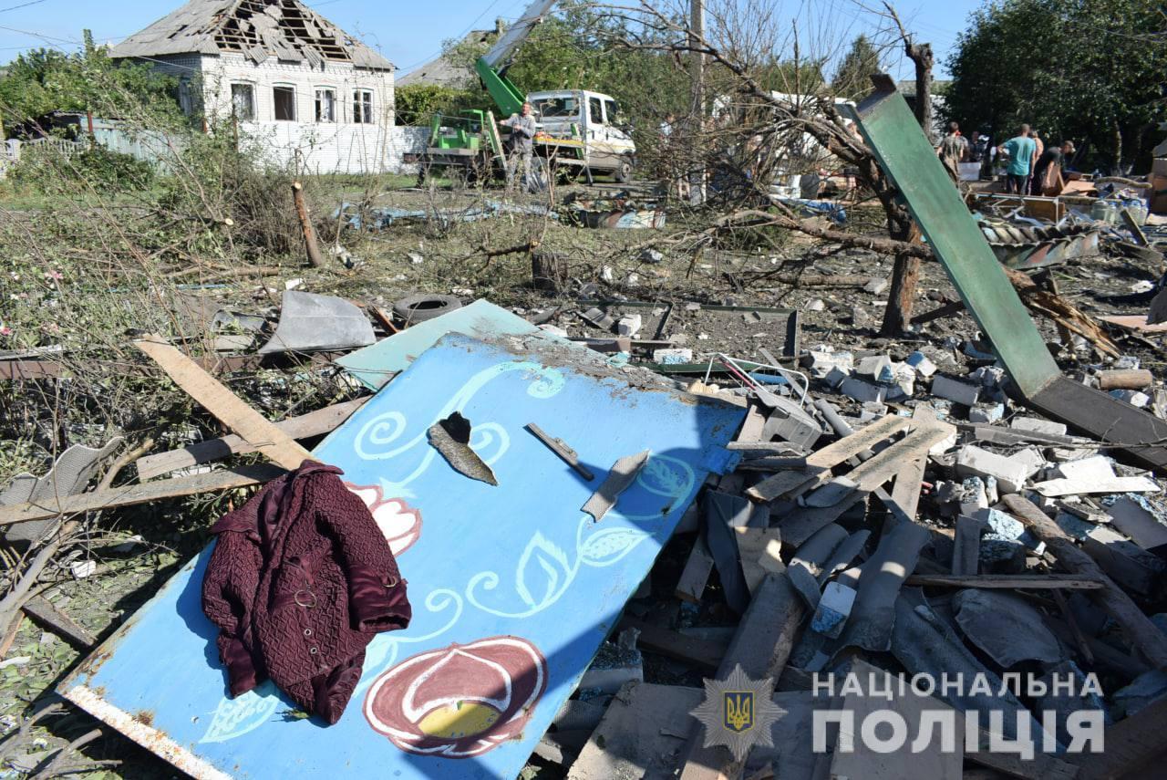 Kramatorsk, Donecká oblasť. Súkromné domy zničené v dôsledku raketovej paľby
