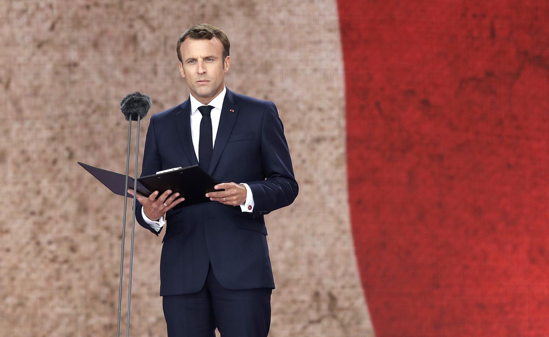 Na podujatí rečnil aj francúzsky prezident Macron.