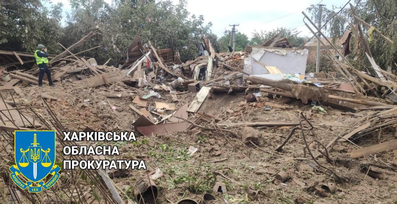 Nova Vodolaha, Charkovská oblasť - zničená obydlia civilistov (2).