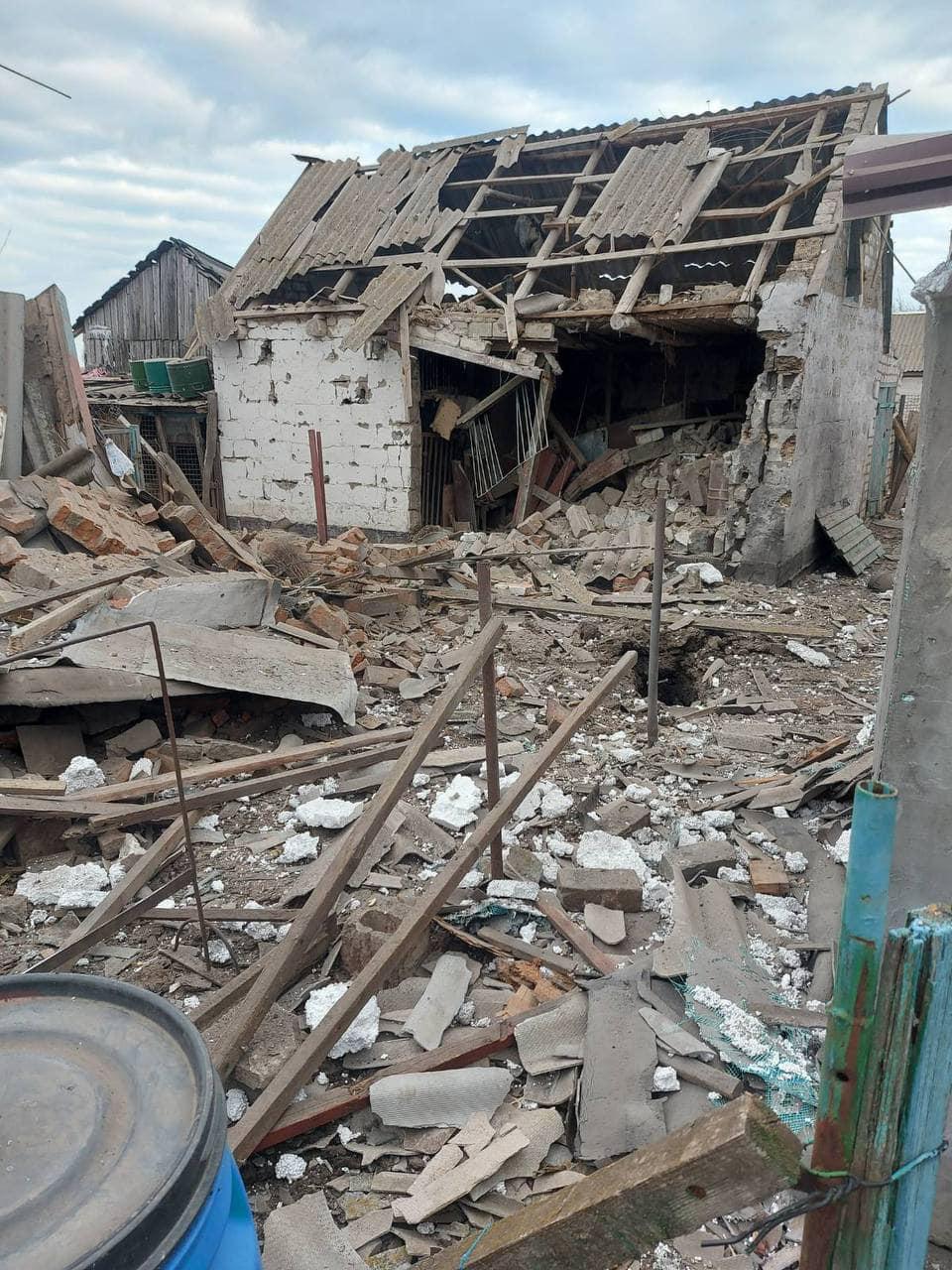 Zničené obydlia v dnipropetrovskom regióne