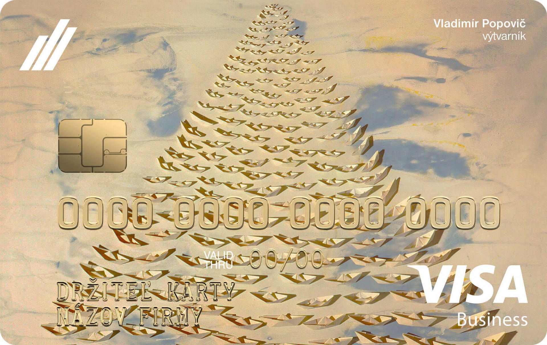 Nová firemná kreditná karta VISA zlatá je inšpirovaná maľbou Loďky lodiek Vladimíra Popoviča