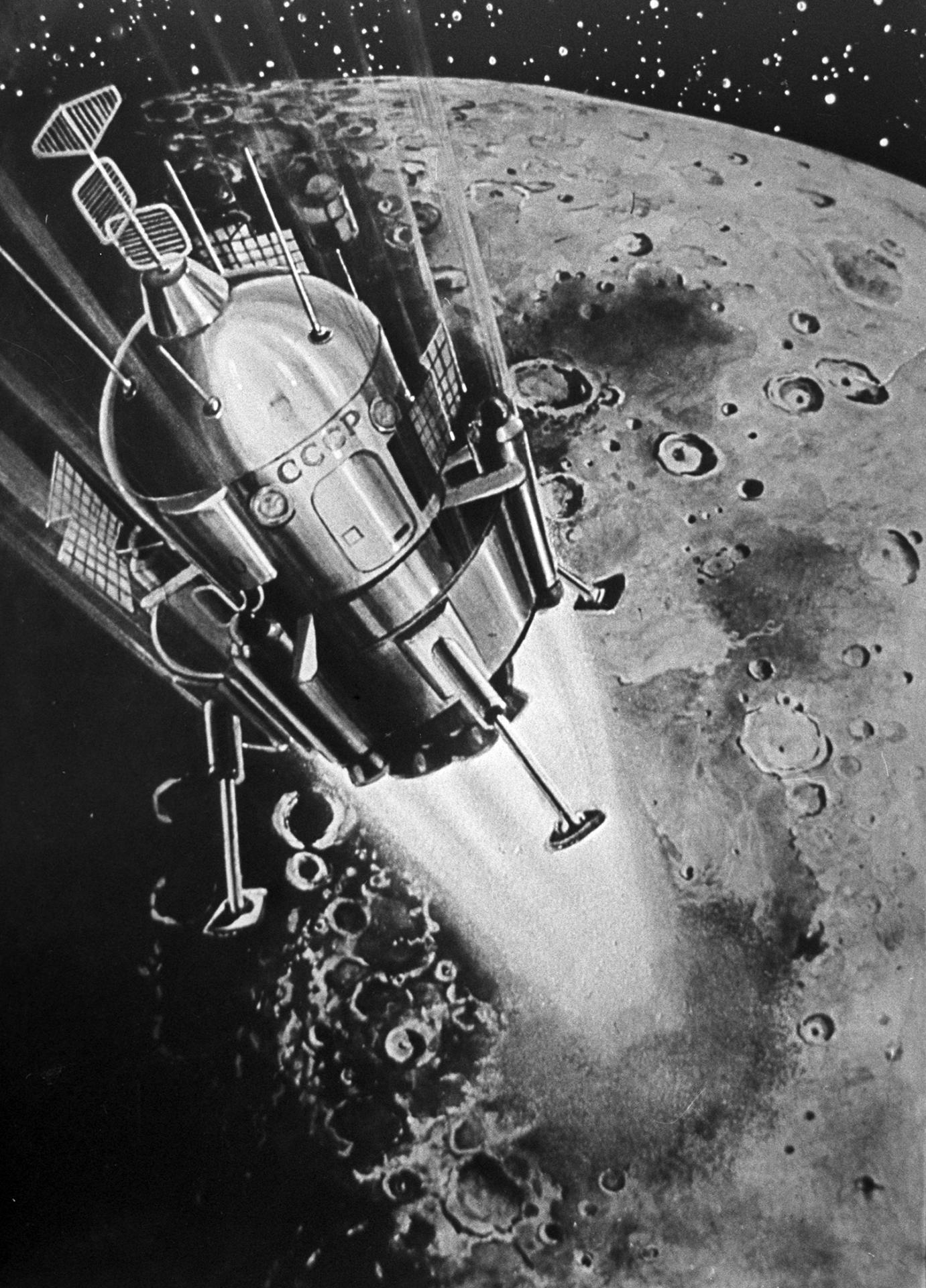 Hladké pristátie na Mesiaci. Alexej Leonov a Andrej Sokolov 1966. Spoločné dielo kozmonauta a sci-fi výtvarníka.