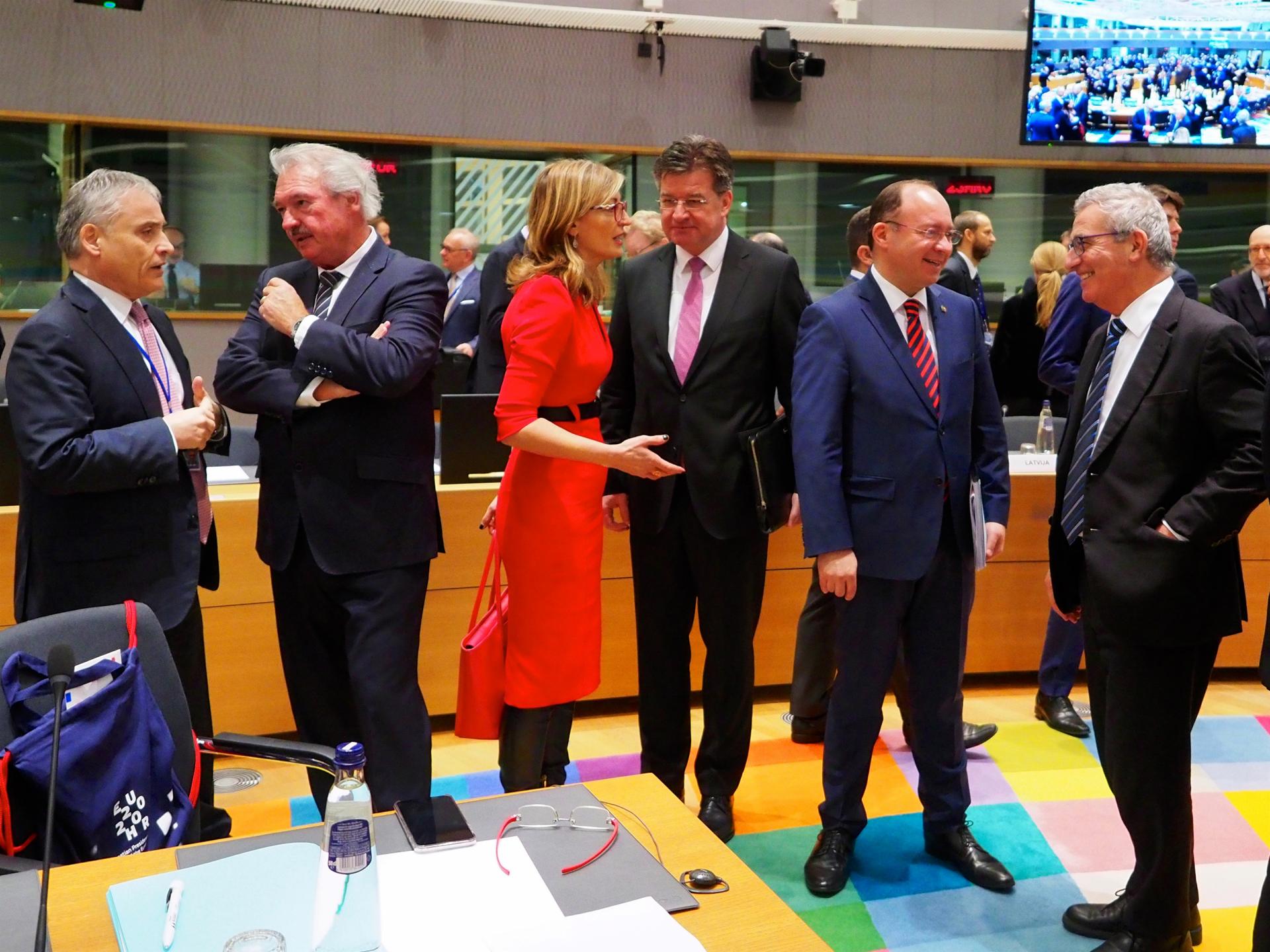 20. január 2020 Brusel, Belgicko: Minister zahraničných vecí a európskych záležitostí SR Miroslav Lajčák počas zasadnutia Rady Európskej únie pre zahraničné veci (FAC).