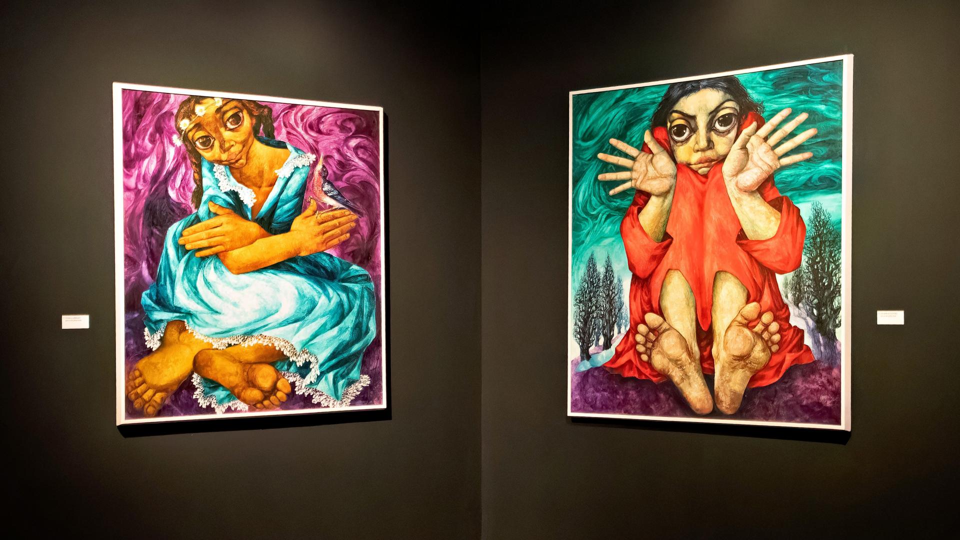 Obrazy Míly Doleželovej v stálej expozícii v Univerzitnom centre Masarykovej univerzity v Telči.