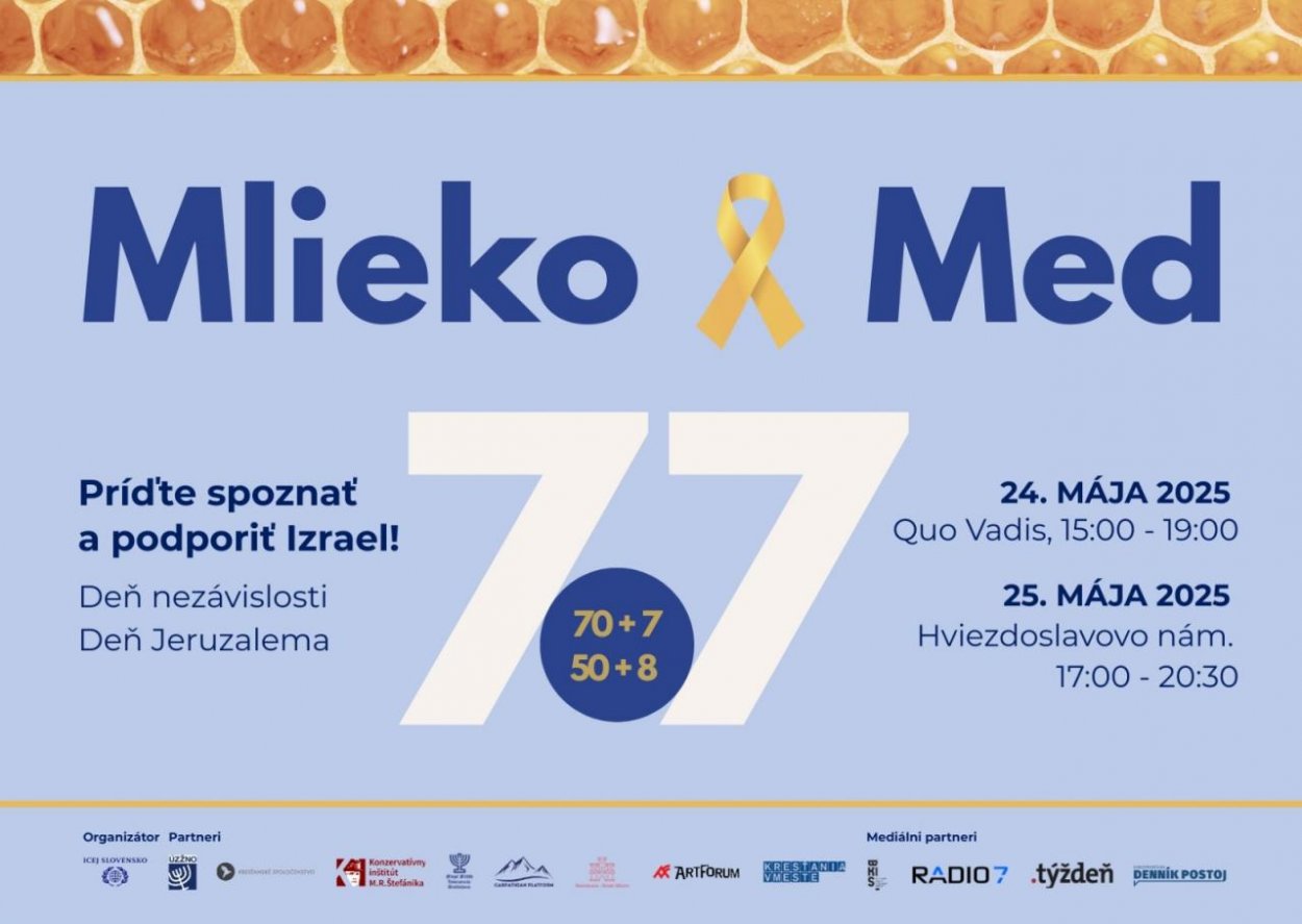 Mlieko&Med '25: Diskusie o Izraeli a regóne, autentické svedectvá aj kultúrny program v centre Bratislavy