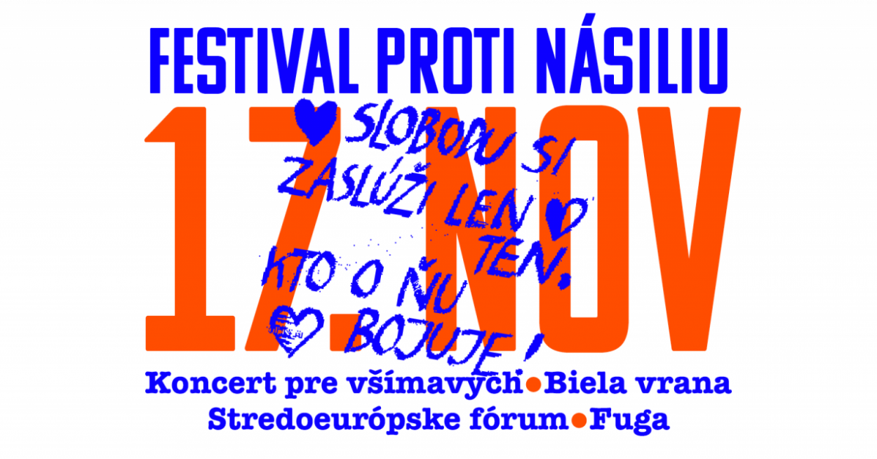 Festival proti násiliu 17. 11. v Bratislave