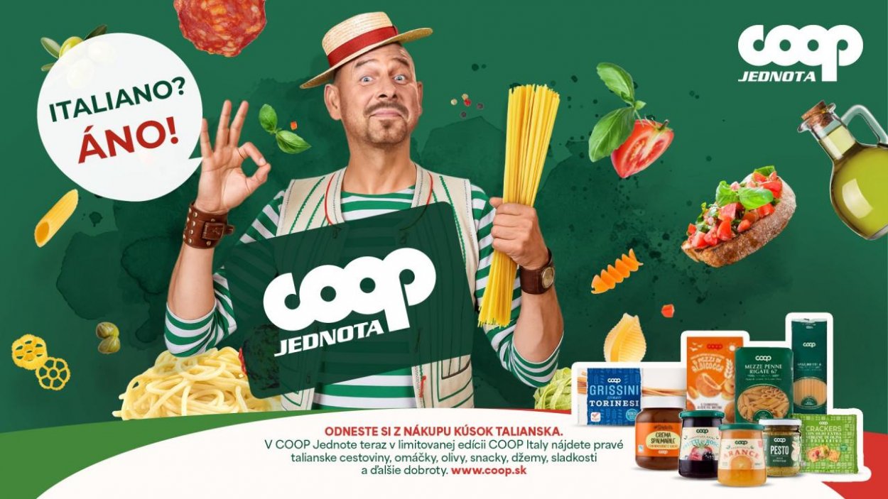 COOP Jednota prináša v spolupráci so spotrebným družstvom COOP ITALIA limitovanú edíciu talianskych chutí