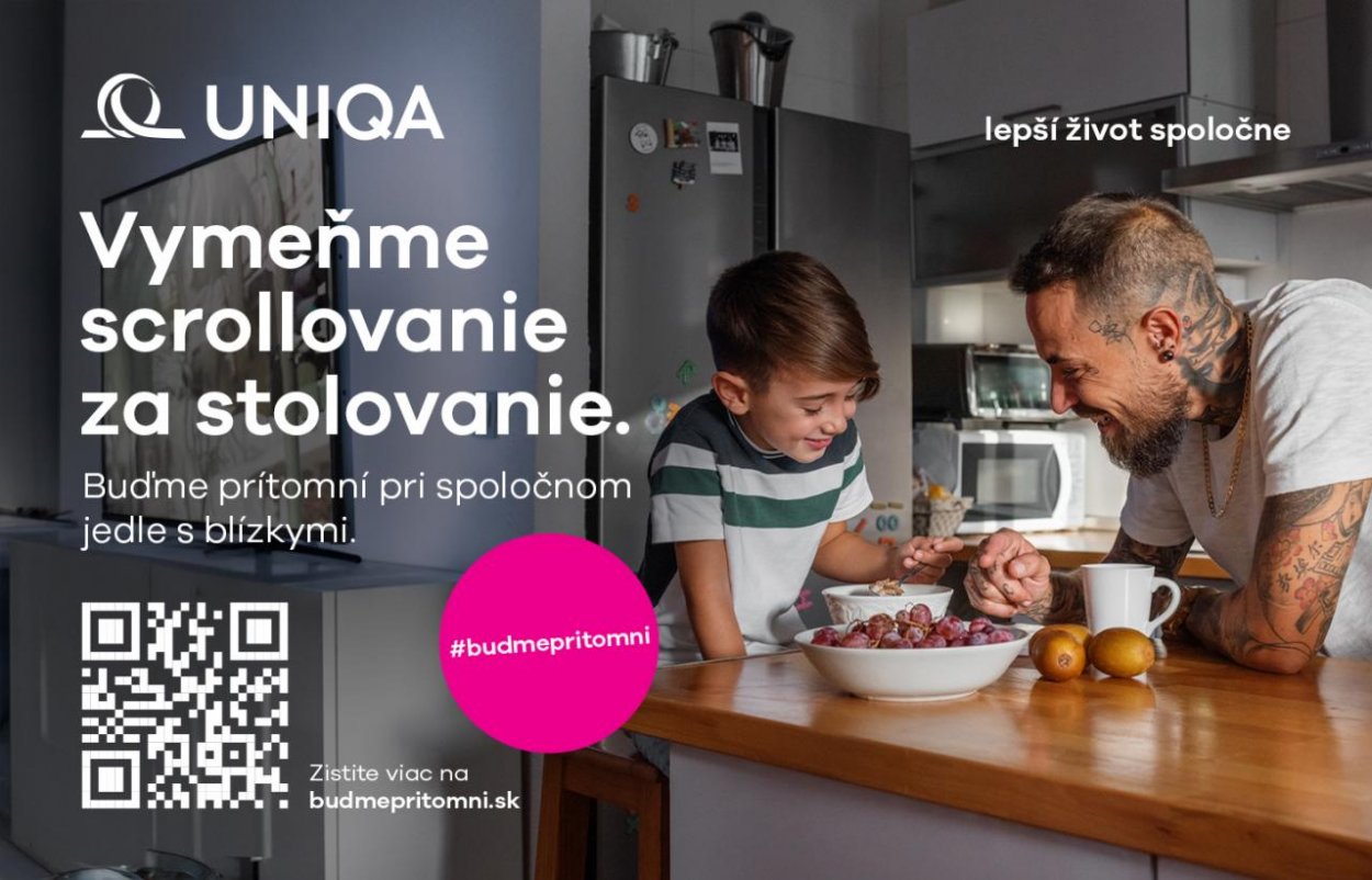 Menej scrollovania, viac stolovania: UNIQA spúšťa kampaň Buďme prítomní a pozýva rodiny k spoločnému stolu 