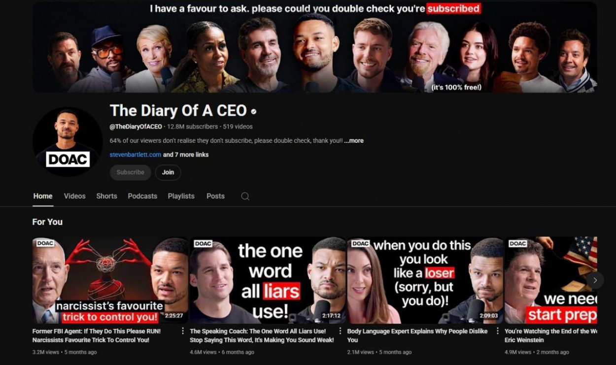 The Diary of a CEO – jeden z najpočúvanejších podcastov