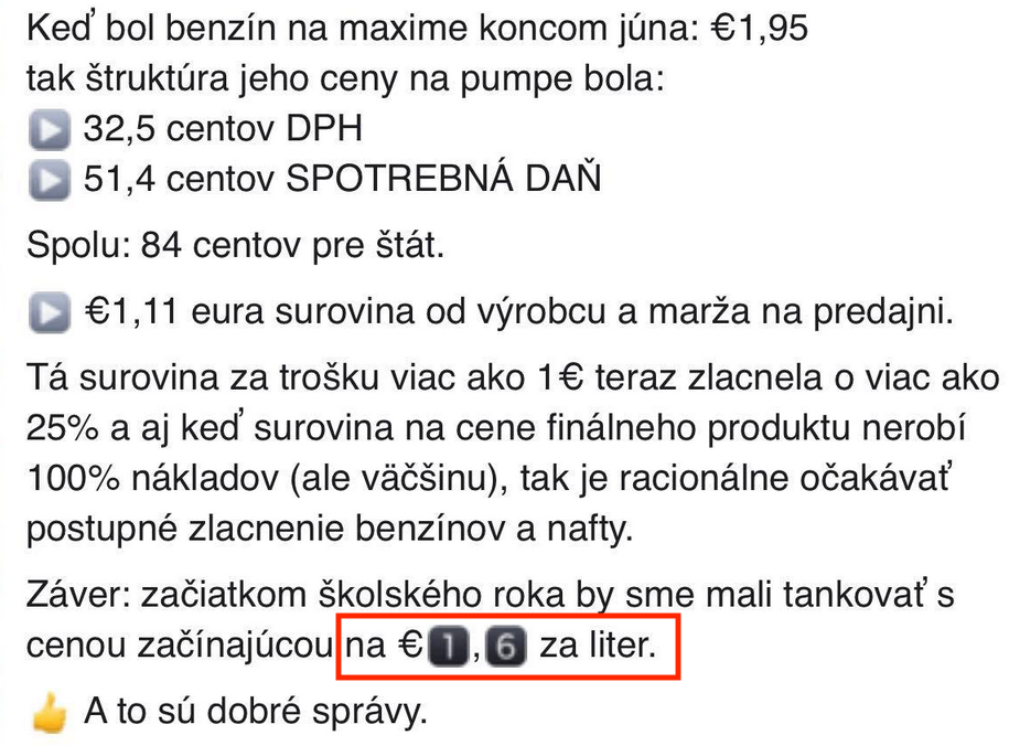 Dáta bez pátosu: Benzín konečne s cenou pod 1,70 € - a poďme ďalej!