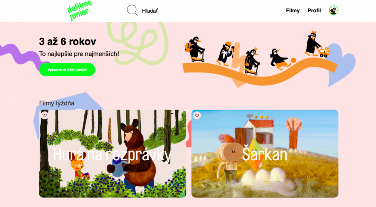 Streamovací portál DAFilms.sk prichádza s novou službou Junior pre deti