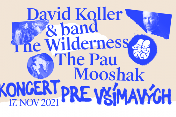 David Koller & Band, The Pau, The Wilderness a Mooshak vystúpia na Koncerte pre všímavých v Novej Cvernovke